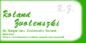 roland zvolenszki business card